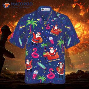 hyperfavored christmas hawaiian shirts santa flamingo tropical pattern shirt short sleeve idea gift for and 2