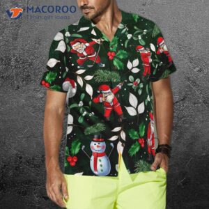 hyperfavored christmas hawaiian shirts santa playing golf pattern shirt short sleeve idea gift for and 3