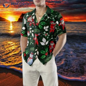 hyperfavored christmas hawaiian shirts santa playing golf pattern shirt short sleeve idea gift for and 4