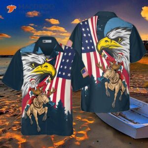 hyperfavored christmas hawaiian shirts santa with american flag 2 shirt short sleeve idea gift for and 0
