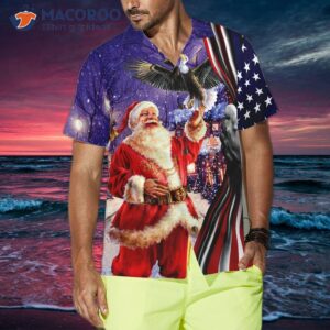 hyperfavored christmas hawaiian shirts santa with eagle shirt short sleeve idea gift for and 3