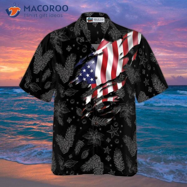 Hyperfavored Christmas Hawaiian Shirts, Usa Flag Pattern Shirt Short Sleeve, Idea Gift For And