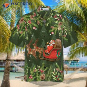 hyperfavored santa riding sleigh one pattern hawaiian shirt christmas shirts short sleeve button down shirt for and 2