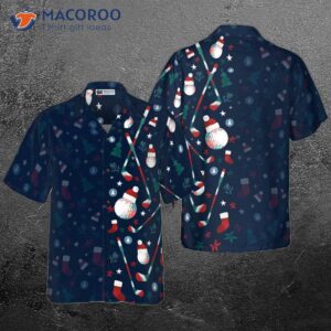 hyperfavorite christmas golf pattern hawaiian shirt short sleeve button down shirt for and 0