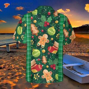 hyperfavorite christmas green plaid pattern hawaiian shirt shirts short sleeve button down shirt for and 1