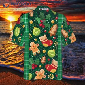 hyperfavorite christmas green plaid pattern hawaiian shirt shirts short sleeve button down shirt for and 2
