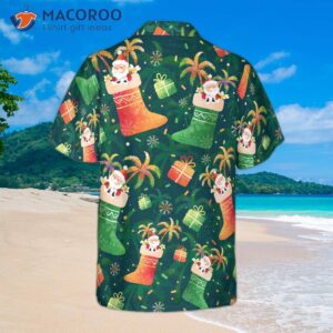 hyperfavorite christmas hawaiian shirts santa socks pattern shirt short sleeve idea gift for and 1
