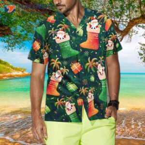 hyperfavorite christmas hawaiian shirts santa socks pattern shirt short sleeve idea gift for and 3