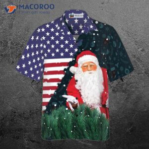 hyperfavorite christmas hawaiian shirts santa usa flag pattern shirt short sleeve idea gift for and 2