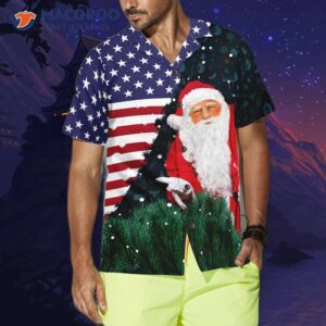 hyperfavorite christmas hawaiian shirts santa usa flag pattern shirt short sleeve idea gift for and 3