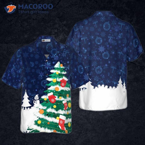 Hyperfavorite Christmas Tree Hawaiian Shirt, Short Sleeve Button Down Shirt For And