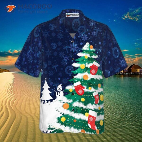 Hyperfavorite Christmas Tree Hawaiian Shirt, Short Sleeve Button Down Shirt For And