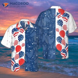 hyperfavorite christmas usa balloons pattern hawaiian shirt short sleeve button down shirt for and 0
