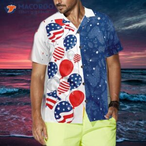 hyperfavorite christmas usa balloons pattern hawaiian shirt short sleeve button down shirt for and 3