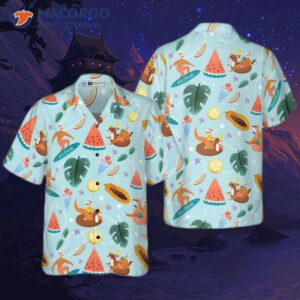hyperfavorite santa beach 2 pattern hawaiian shirt christmas shirts short sleeve button down shirt for and 0