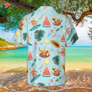 hyperfavorite santa beach 2 pattern hawaiian shirt christmas shirts short sleeve button down shirt for and 1