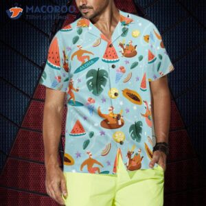 hyperfavorite santa beach 2 pattern hawaiian shirt christmas shirts short sleeve button down shirt for and 3