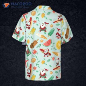 hyperfavorite santa surfing 2 pattern hawaiian shirt christmas short sleeve button down shirt for and 1