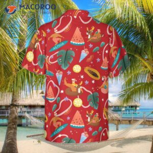 hyperfavorite santa surfing 3 pattern hawaiian shirt christmas short sleeve button down shirt for and 1