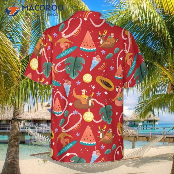 Hyperfavorite Santa Surfing 3 Pattern Hawaiian Shirt, Christmas Short Sleeve Button Down Shirt For And