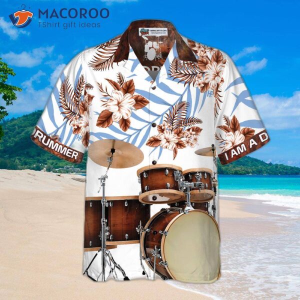 I Am A Drummer Wearing Hawaiian Shirt.