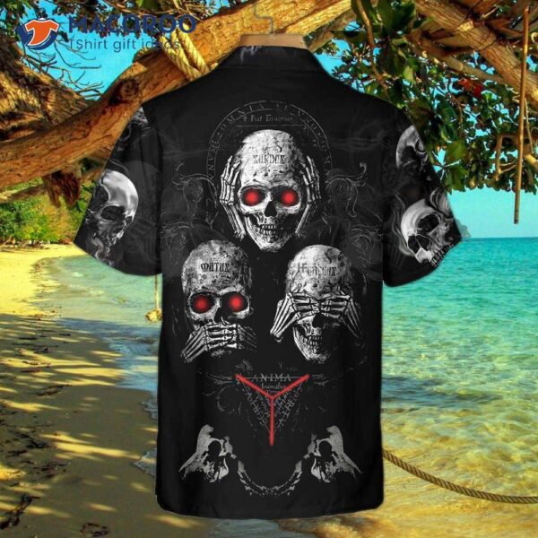 I Don’t Give A F**k Skull Hawaiian Shirt, Halloween Black Gothic Shirt For And