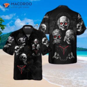 i don t give a f k skull hawaiian shirt halloween black gothic shirt for and 3
