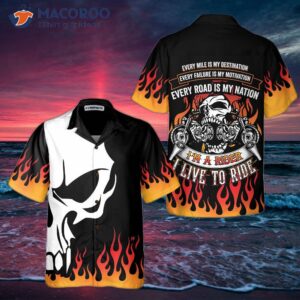 I Live To Ride Hawaiian Shirts, Unique Skull Motorcycle Shirts; The Best Gifts For Bikers.