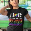 I Love My Two Moms Lesbian Tshirt Lgbt Pride Gifts For Kids Shirt