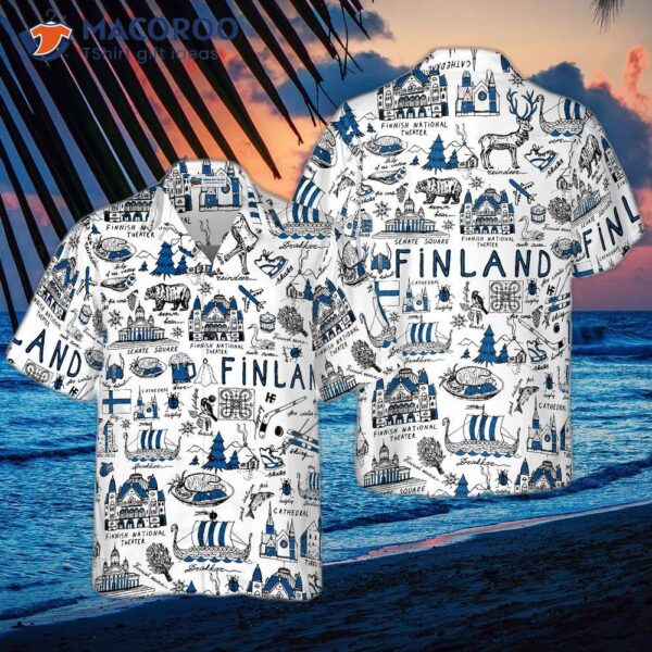 I Love The Finnish Doodle Hawaiian Shirt.