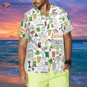i love the ireland doodle hawaiian shirt 4