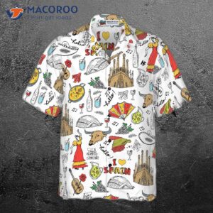 i love the spain doodle hawaiian shirt 1