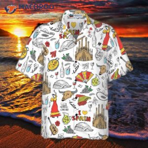 i love the spain doodle hawaiian shirt 2