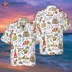 i love the spain doodle hawaiian shirt 3