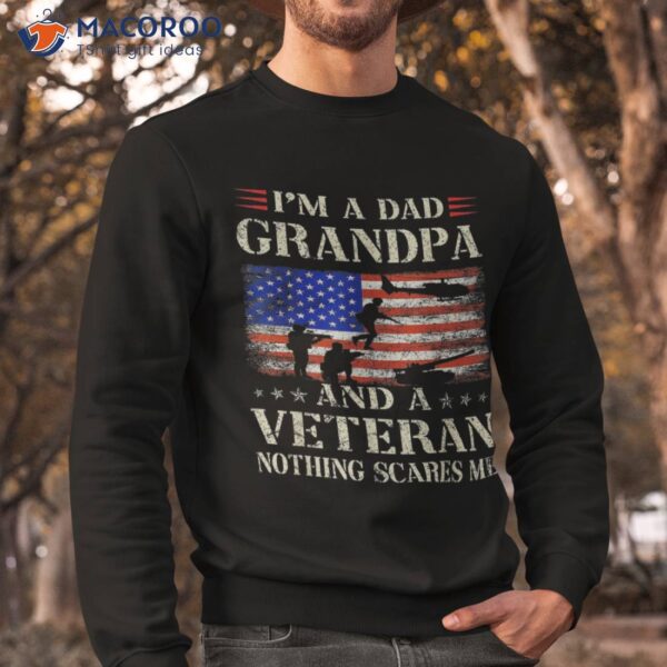 I’m A Dad Grandpa And Veteran Usa Flag Funny Gifts Papa Shirt