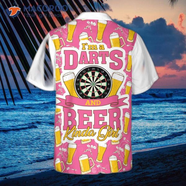 I’m A Girl Who Likes Darts And Beer, Wearing Hawaiian Shirt.