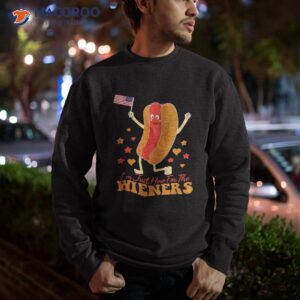 i m just here for the wieners 4th of july funny hotdog flag shirt sweatshirt