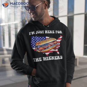 i m just here for the wieners 4th of july hot dog usa flag shirt hoodie 1
