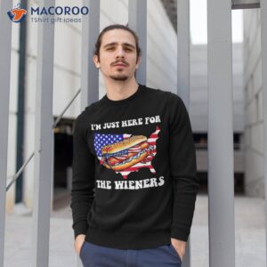 i m just here for the wieners 4th of july hot dog usa flag shirt sweatshirt 1