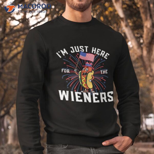 I’m Just Here For The Wieners 4th Of July Patriotic Hot Dog Shirt