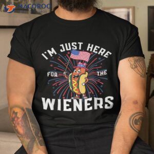 I’m Just Here For The Wieners 4th Of July Patriotic Hot Dog Shirt