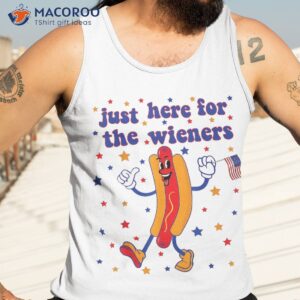 i m just here for the wieners funny fourth of july hot dog shirt tank top 3