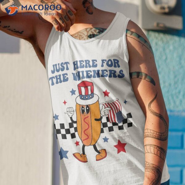 I’m Just Here For The Wieners Hot Dog 4th Of July Groovy Shirt