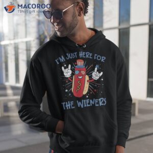 i m just here for the wieners hot dog cartoon 4th of july shirt hoodie 1