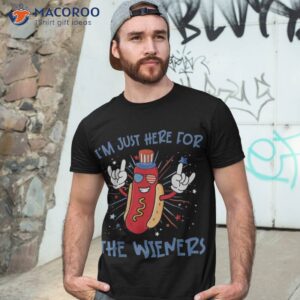 i m just here for the wieners hot dog cartoon 4th of july shirt tshirt 3