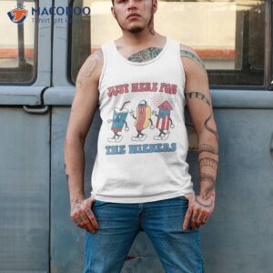 i m just here for the wieners lovers funny 4th of july party shirt tank top 2