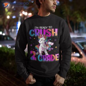 i m ready to crush 2nd grade unicorn back school girls shirt sweatshirt