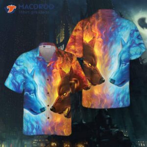 ice and fire wolf hawaiian shirt 0