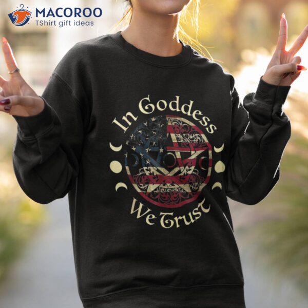In Goddess We Trust, Witch Lover American Flag Shirt