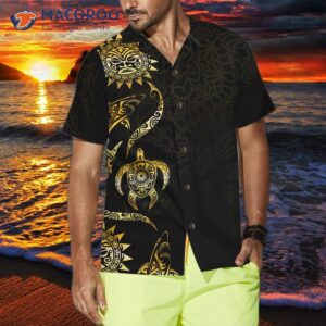 in the ocean polynesian pattern hawaiian shirt 0